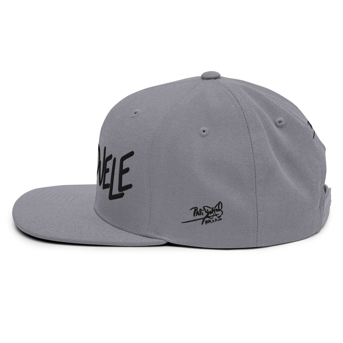gorra firma papijohn bordado gris plata firma lateral