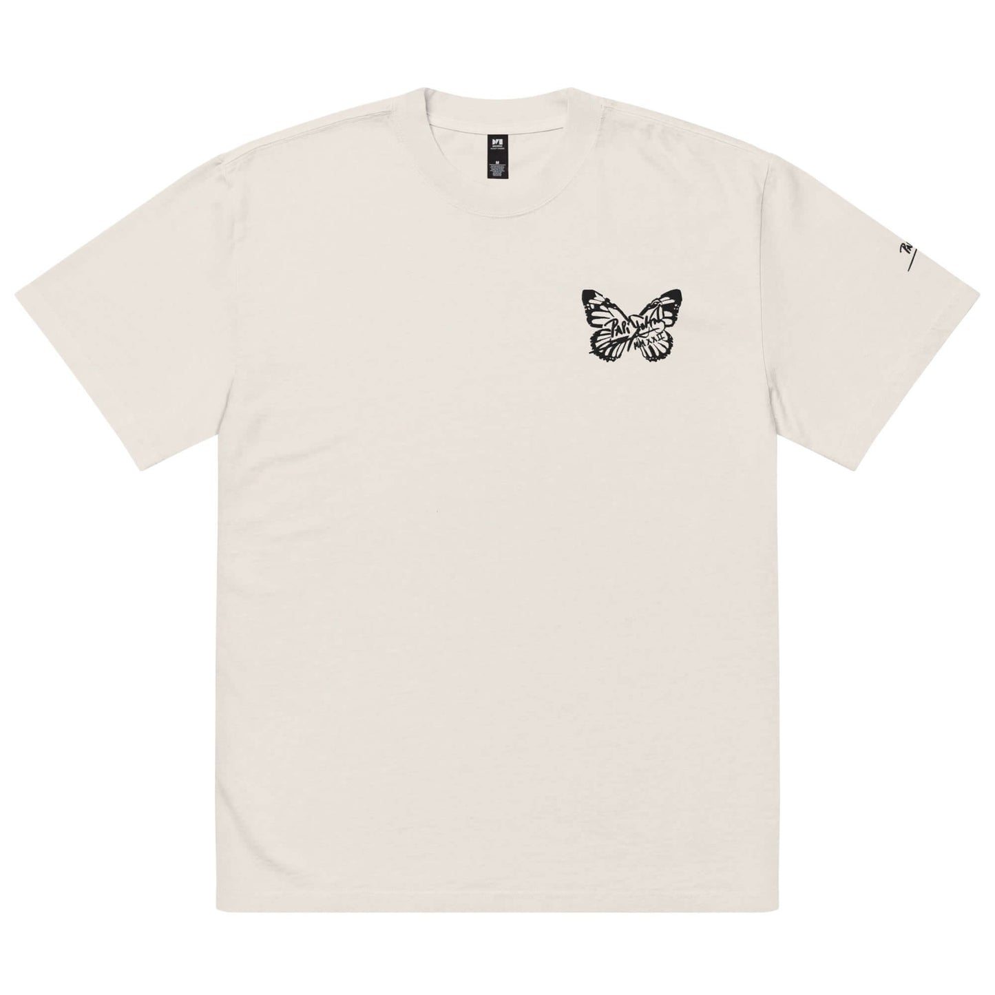 camiseta oversize mariposa papijohn bordada color hueso