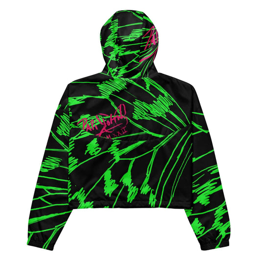Back view showing the structured cropped silhouette and organic drape of the SALA 3 | Attitude Alas Boli Verde Rinascimento Canvas by PapiJohn®. Gallery archive piece, honest luxury crop top, and wearable art curated in Cadifornia by $arah Free 💎.