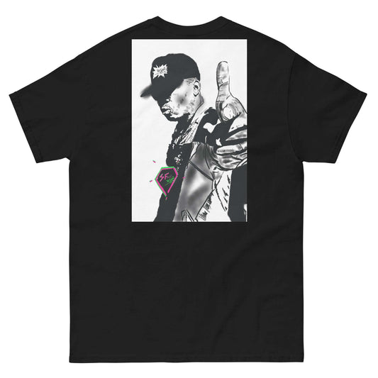 PapiJohn® 🏛️ Sala 5 | The Framed Messenger | Hip Hop Identity Canvas — Back view showing the premium heavyweight cotton silhouette and architectural drape of the Black Canvas by $arah Free 💎. Gallery archive piece, honest luxury apparel, and wearable art curated in Cadifornia.