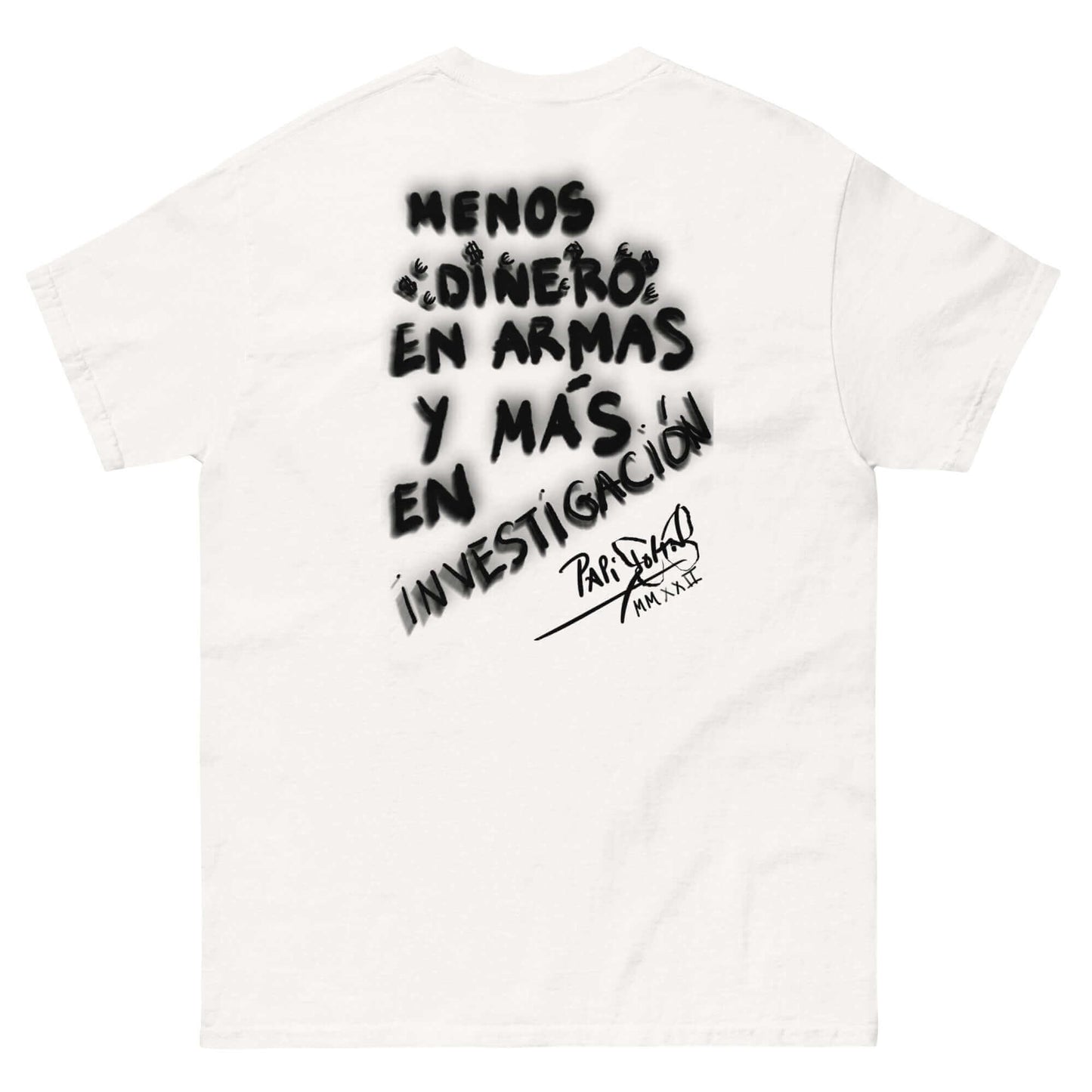 Graff T-shirt Less money in guns Universe papijohn White