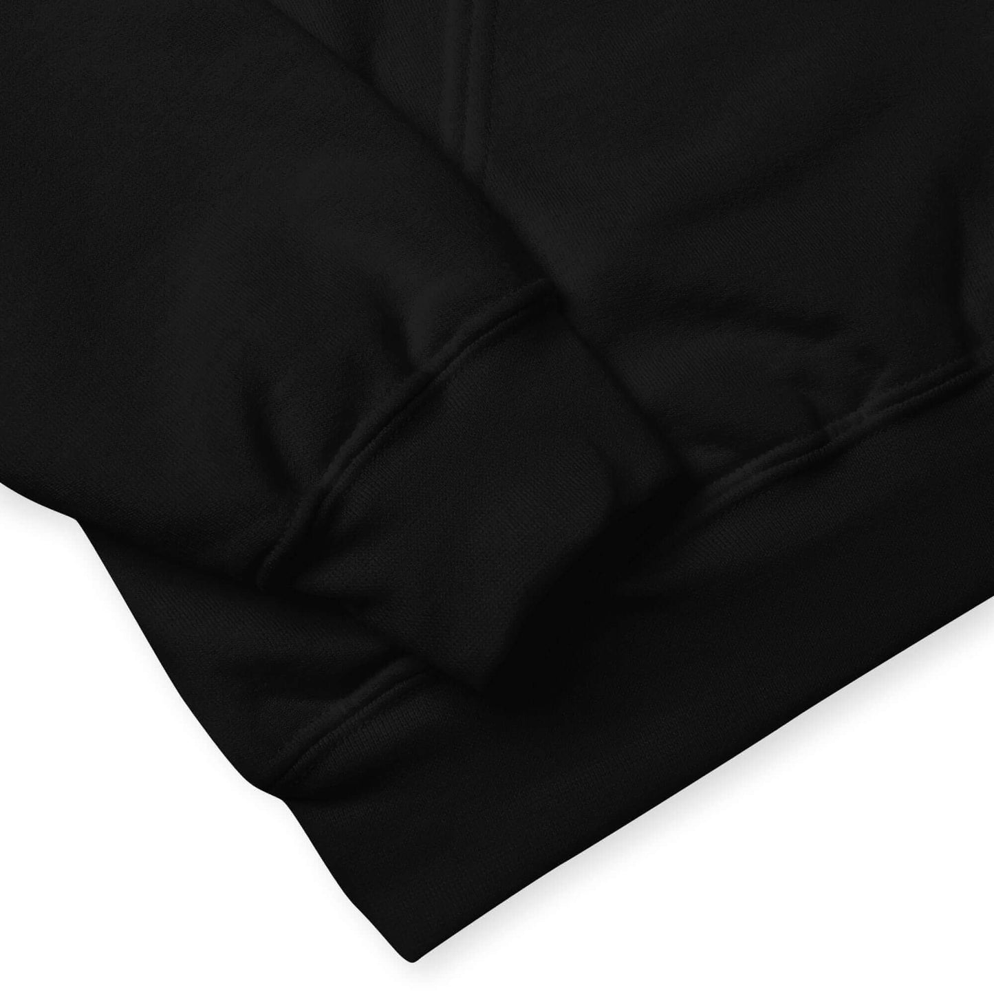 detalle manga hoodie firma papijohn negra
