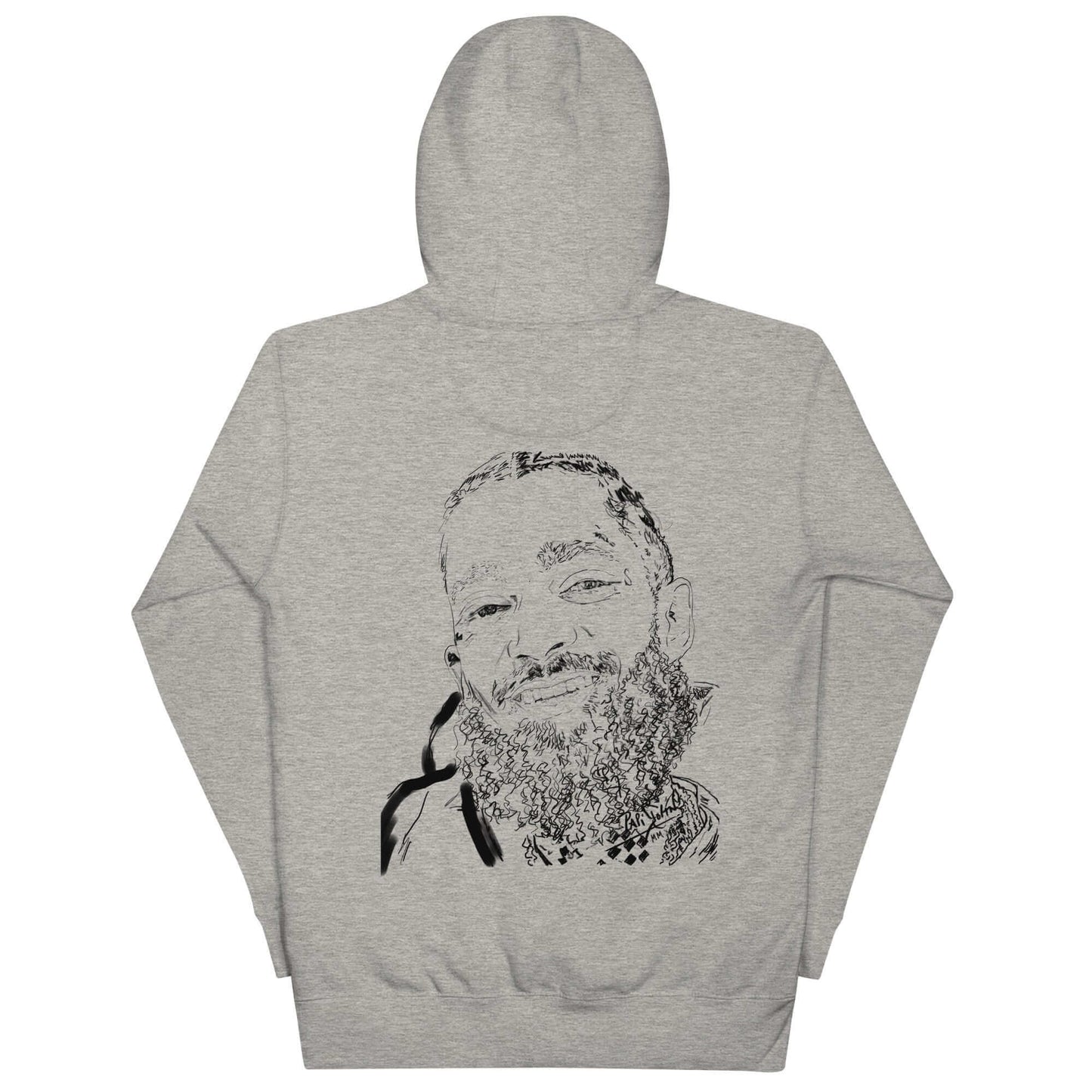 Sudadera con capucha graffiti Nipsey Hussley papijohn streetwear gris