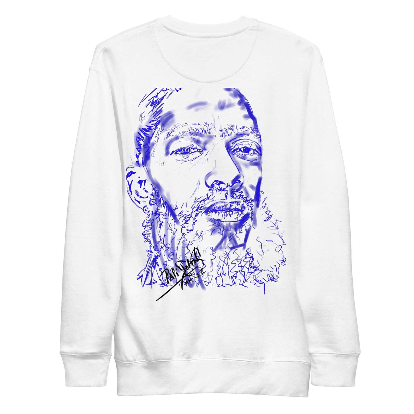 Sudadera papijohn Nipsey graff azul blanca