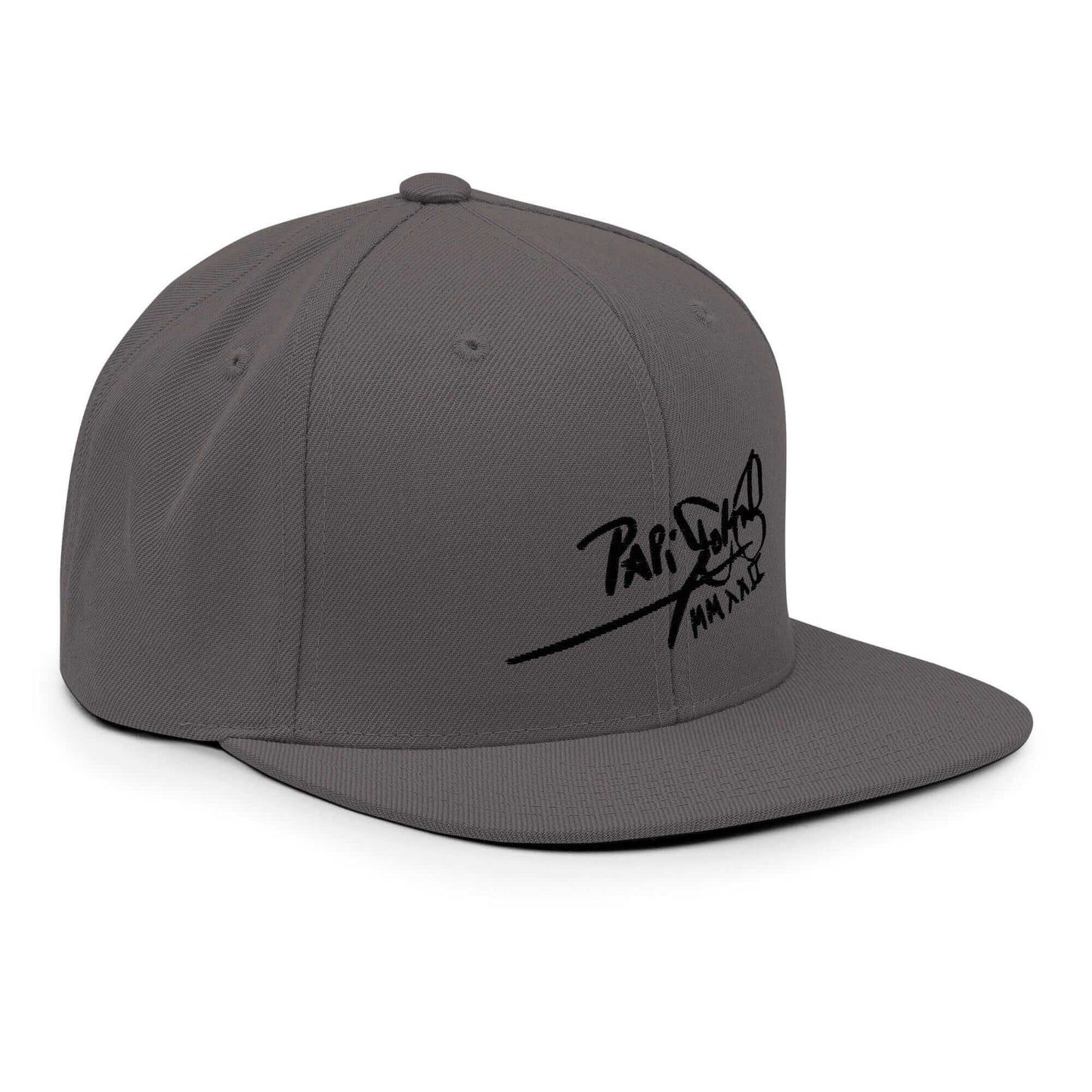 Gorra snapback gris oscuro Firma Negra papijohn perfil derecho