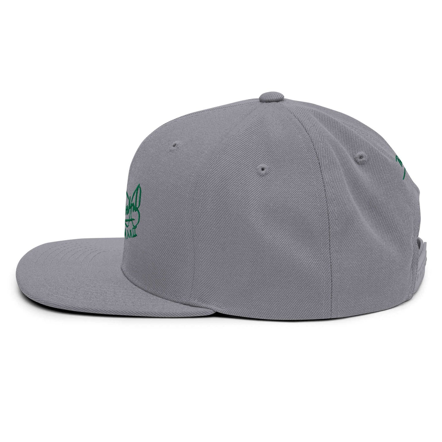 Gorra snapback Clásica plata Firma en verde papijohn
