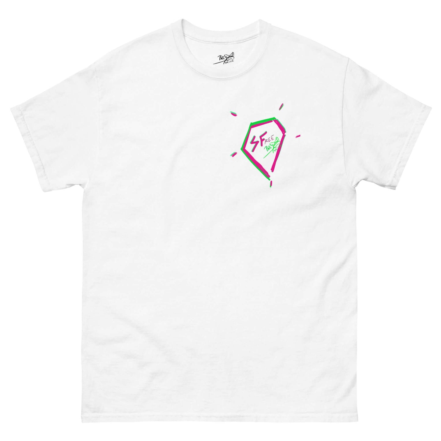 camiseta blanca diamante firma papijohn