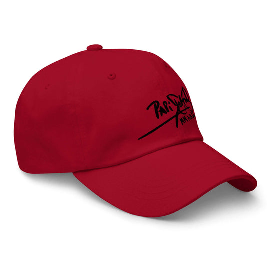 PapiJohn® The Classic Signature Baseball Cap in deep cranberry berry right profile rendering the clean tonal cotton twill textile weave and meticulous seam work by $arah Free 💎 | High-Tier Archive