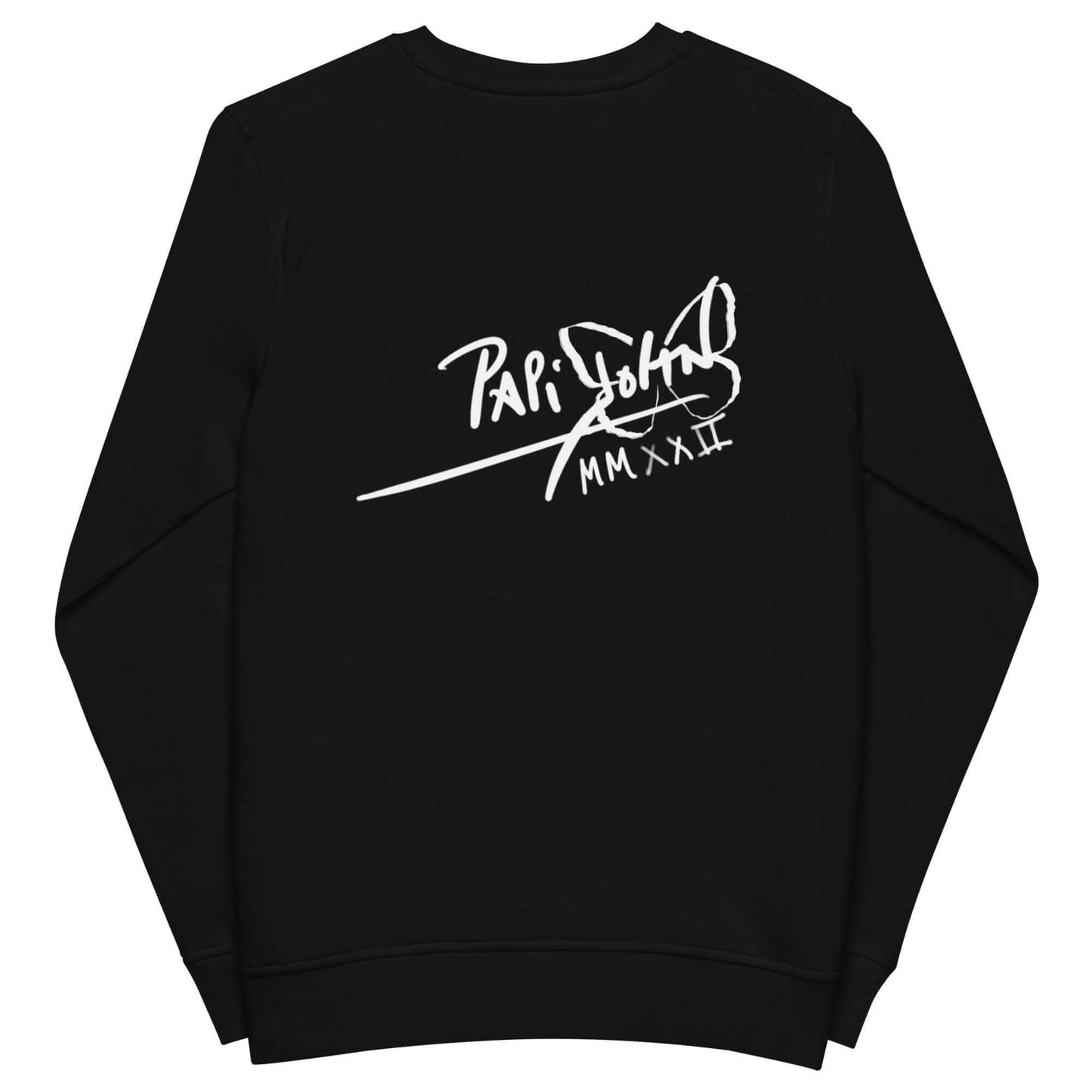 sudadera firma PapiJohn streetwear clásica negra
