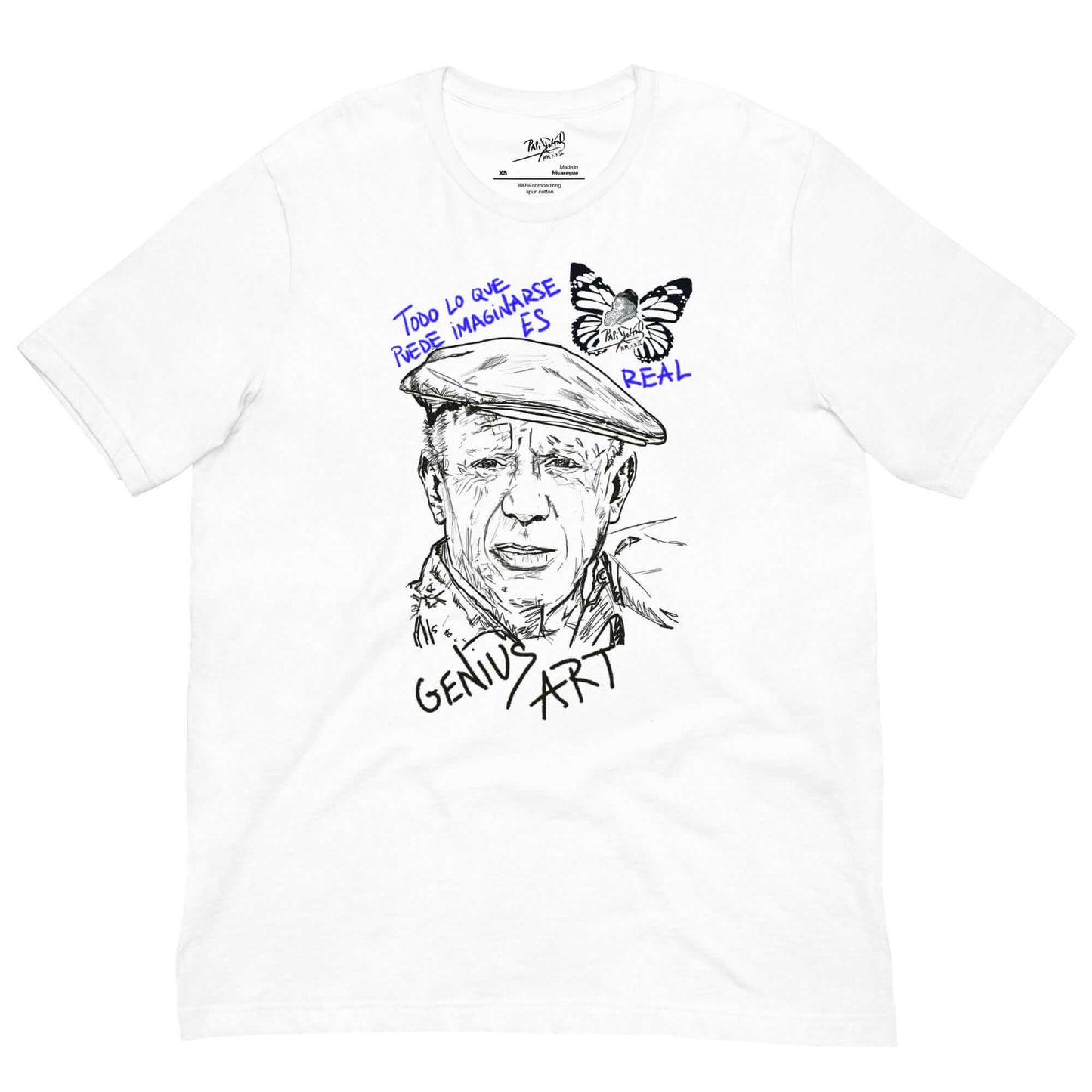 camiseta dibujo picasso firma papijohn