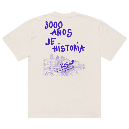 Camiseta oversize Papijohn Cádiz Universo Papijohn® 2.0, homenaje a Cádiz, Original Art by  Sarah Free. Streetwear Exclusivo Papijohn® Spain