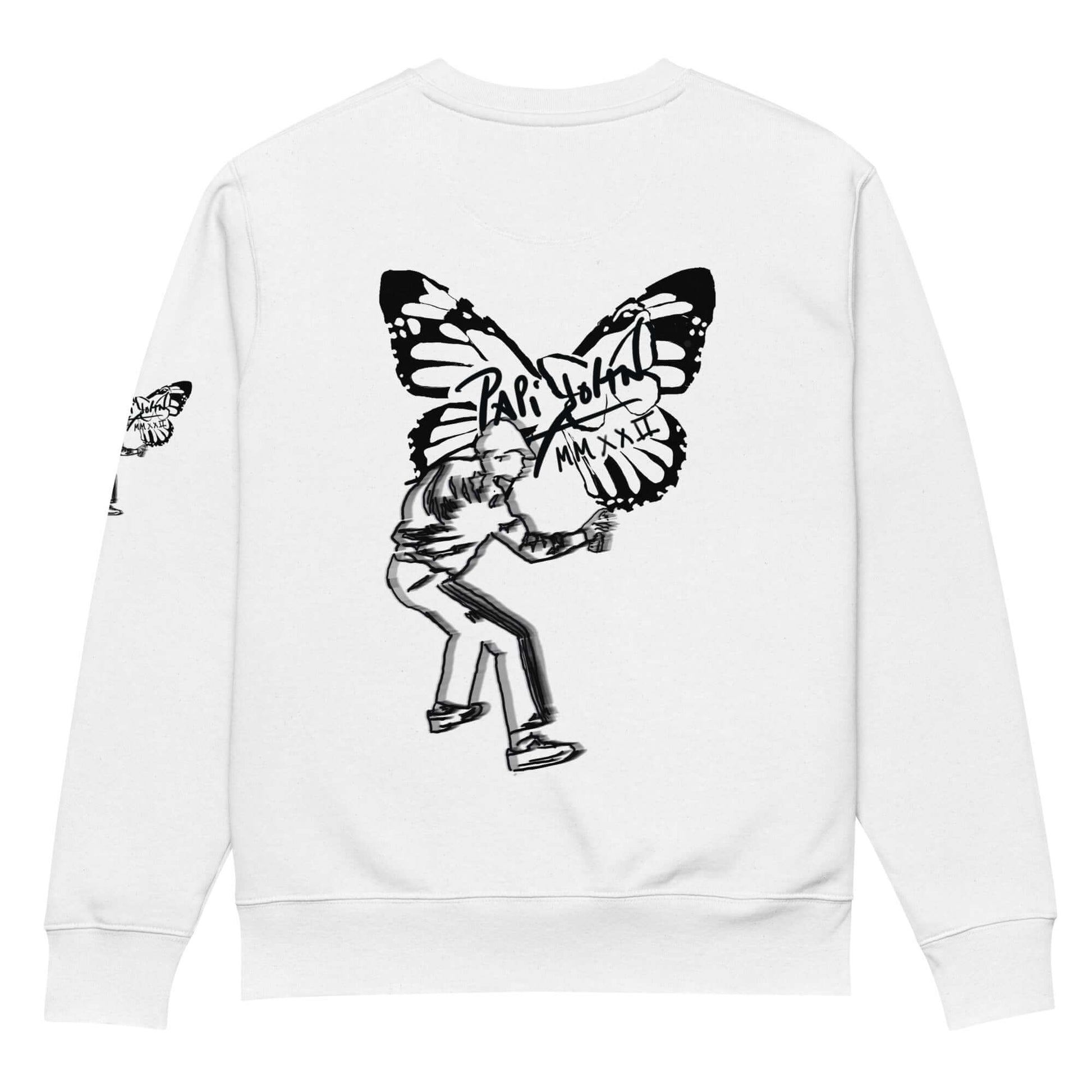 Sudadera Eco Papijohn® Butterfly Graffiti de Universo Papijohn®, Streetwear Exclusivo y sostenible. By Artist.