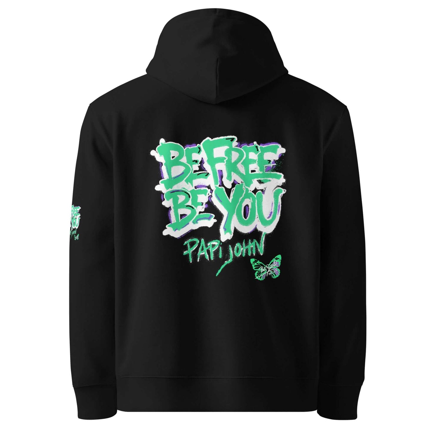 Papijohn® Eco Hoodie BE FREE BE YOU Universo Papijohn®-streetwear exclusivo
