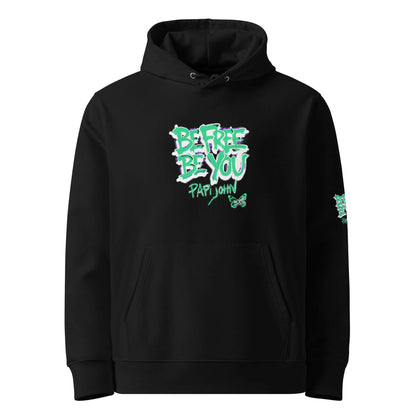 Eco Hoodie BE FREE BE YOU Universo Papijohn®-streetwear exclusivo