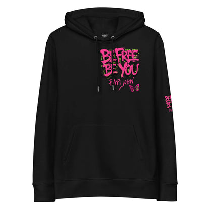 Eco Hoodie Papijohn® BE FREE BE YOU graff Universo Papijohn®-streetwear exclusivo y sostenible