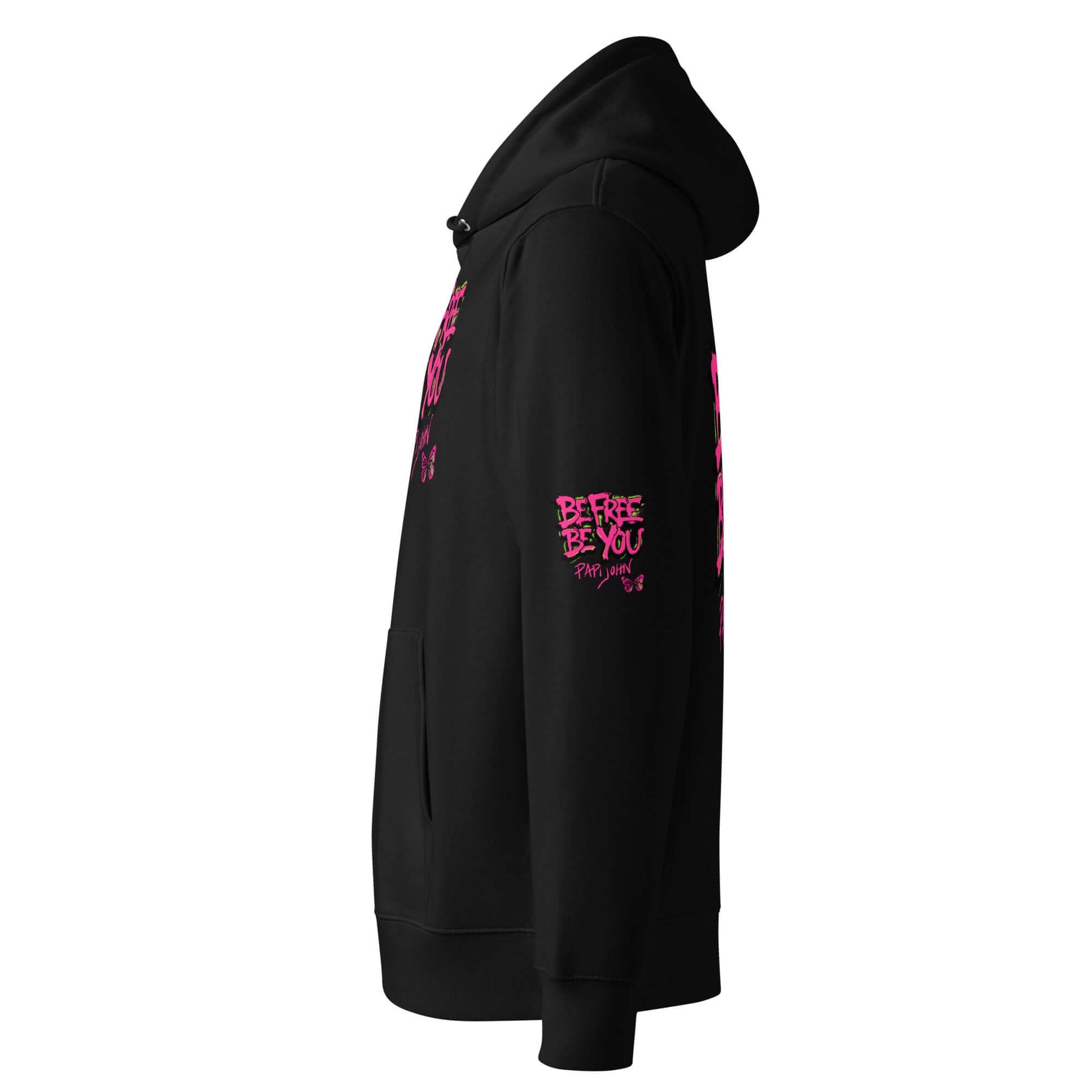 Eco Hoodie Papijohn® BE FREE BE YOU graff Universo Papijohn®-streetwear exclusivo y sostenible