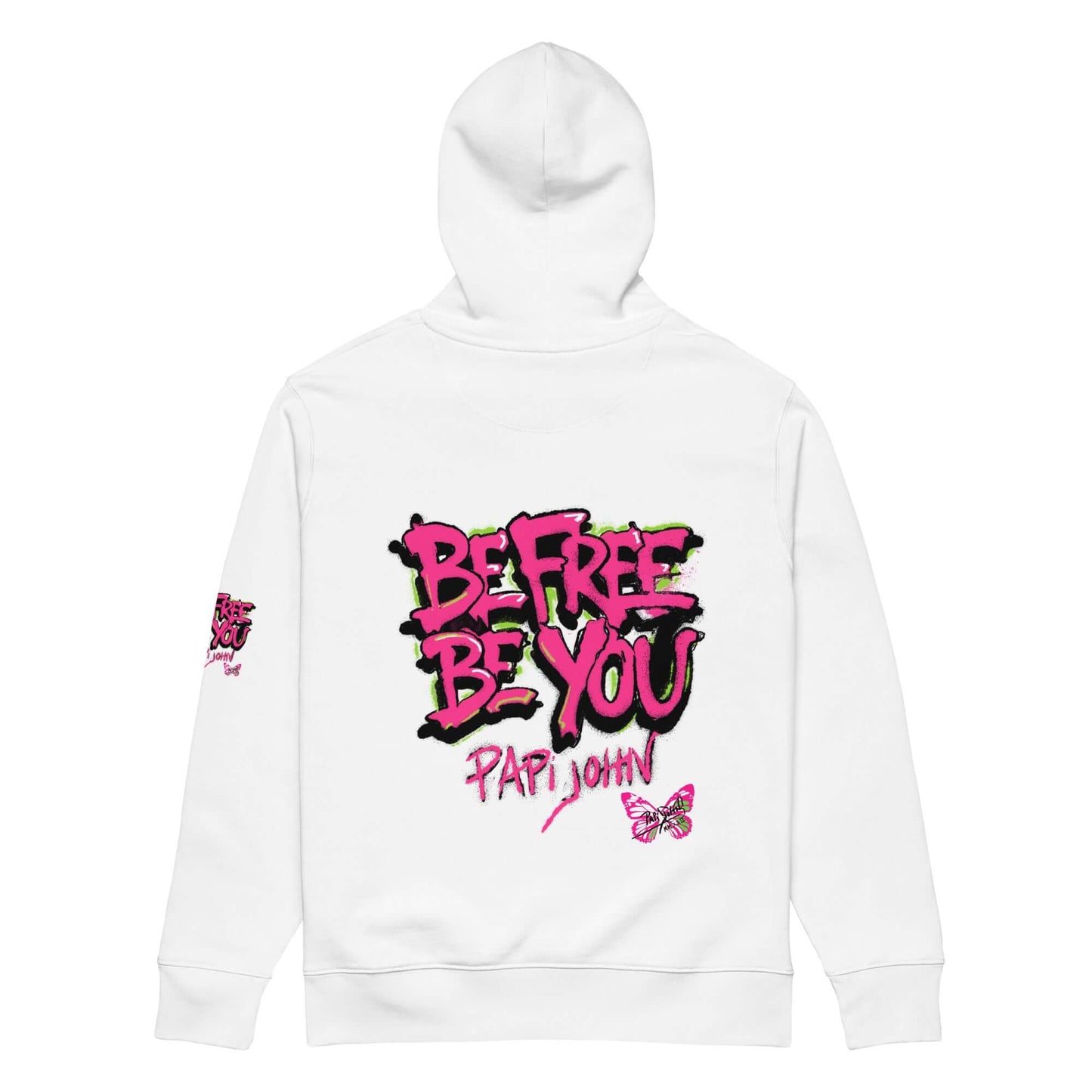 Eco Hoodie Papijohn® BE FREE BE YOU graff Universo Papijohn®-streetwear exclusivo