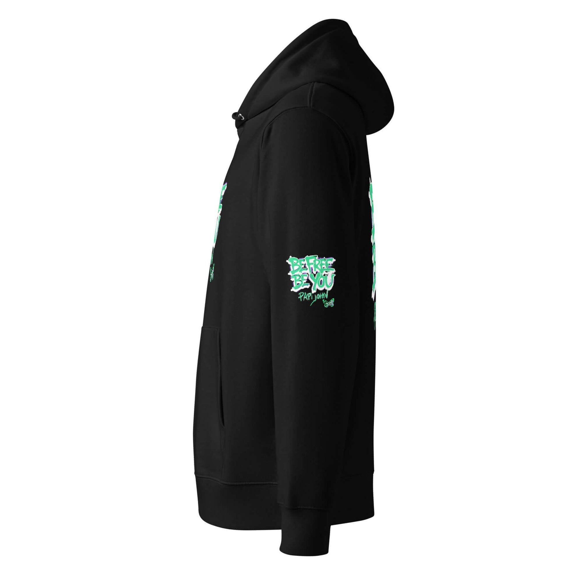Papijohn® Eco Hoodie BE FREE BE YOU Universo Papijohn®-streetwear exclusivo y sostenible
