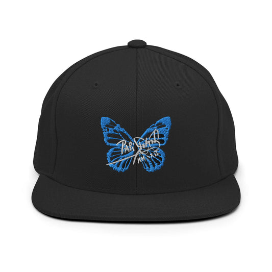 gorra papijohn firma mariposa bordado azul negra