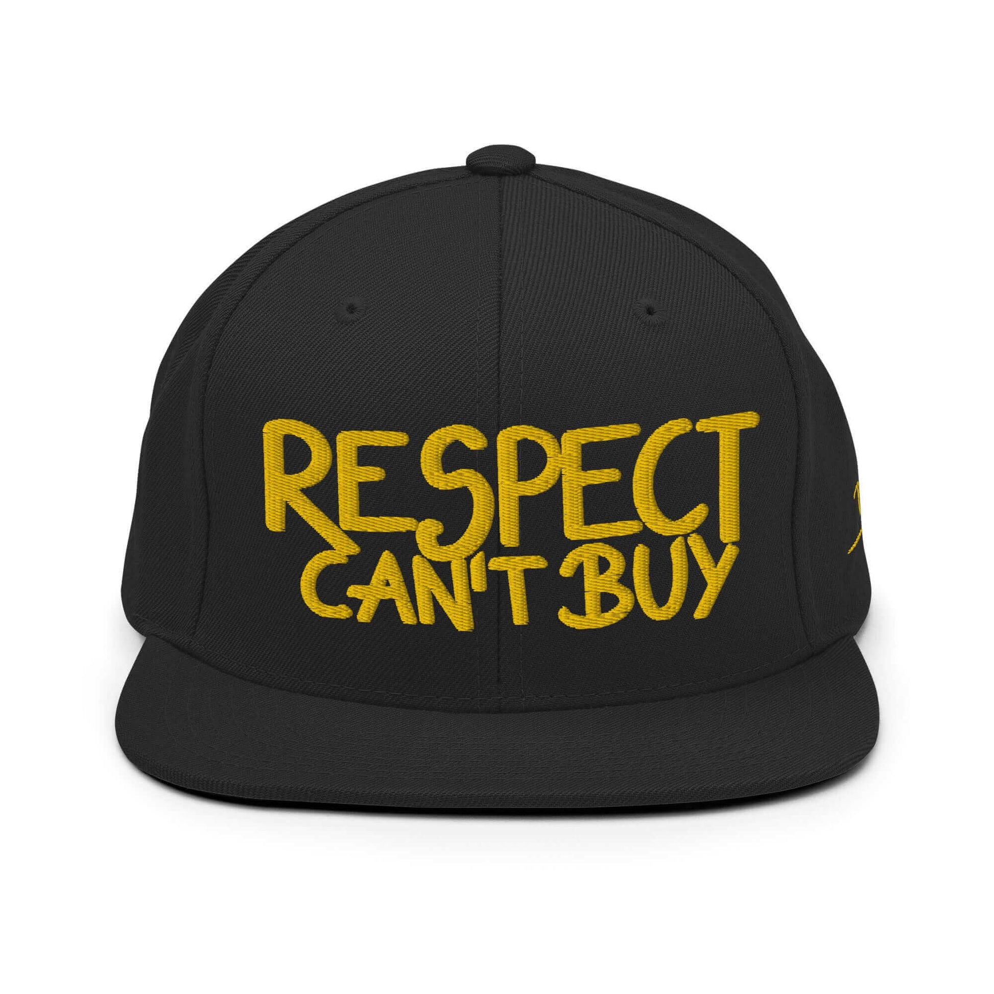 gorra papijohn snapback respect bordado oro negra 