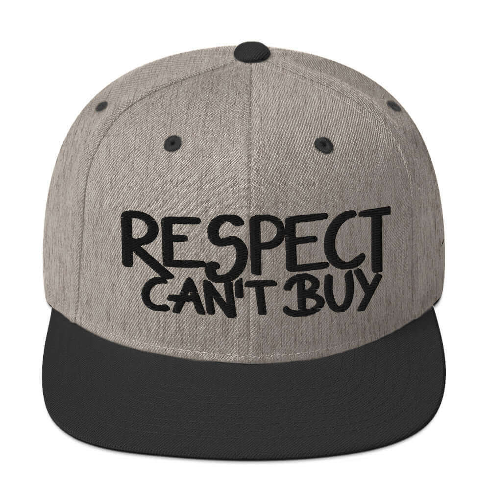 gorra papijohn snapback respect firma bordado negro gris negro