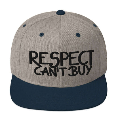 gorra papijohn snapback respect firma bordado negro gris y azul