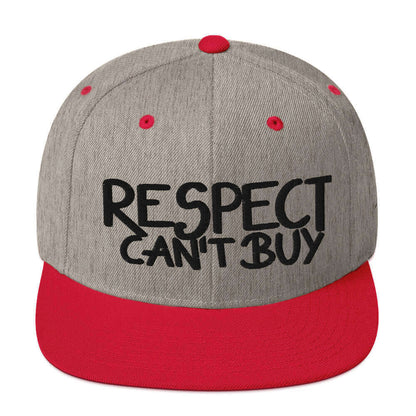 gorra papijohn snapback respect firma bordado negro gris y roja