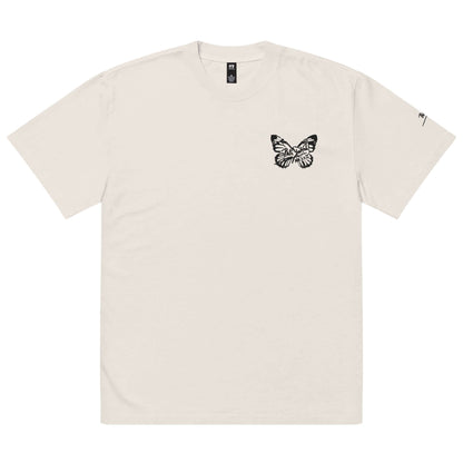 camiseta oversize mariposa papijohn bordada color hueso