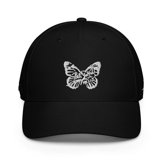 PapiJohn® x Adidas The Eco-Signature Crown unstructured canvas front view displaying the signature high-fidelity logo embroidery lines over the premium recycled technical fabric | Sala 1 Wearable Art Fashion