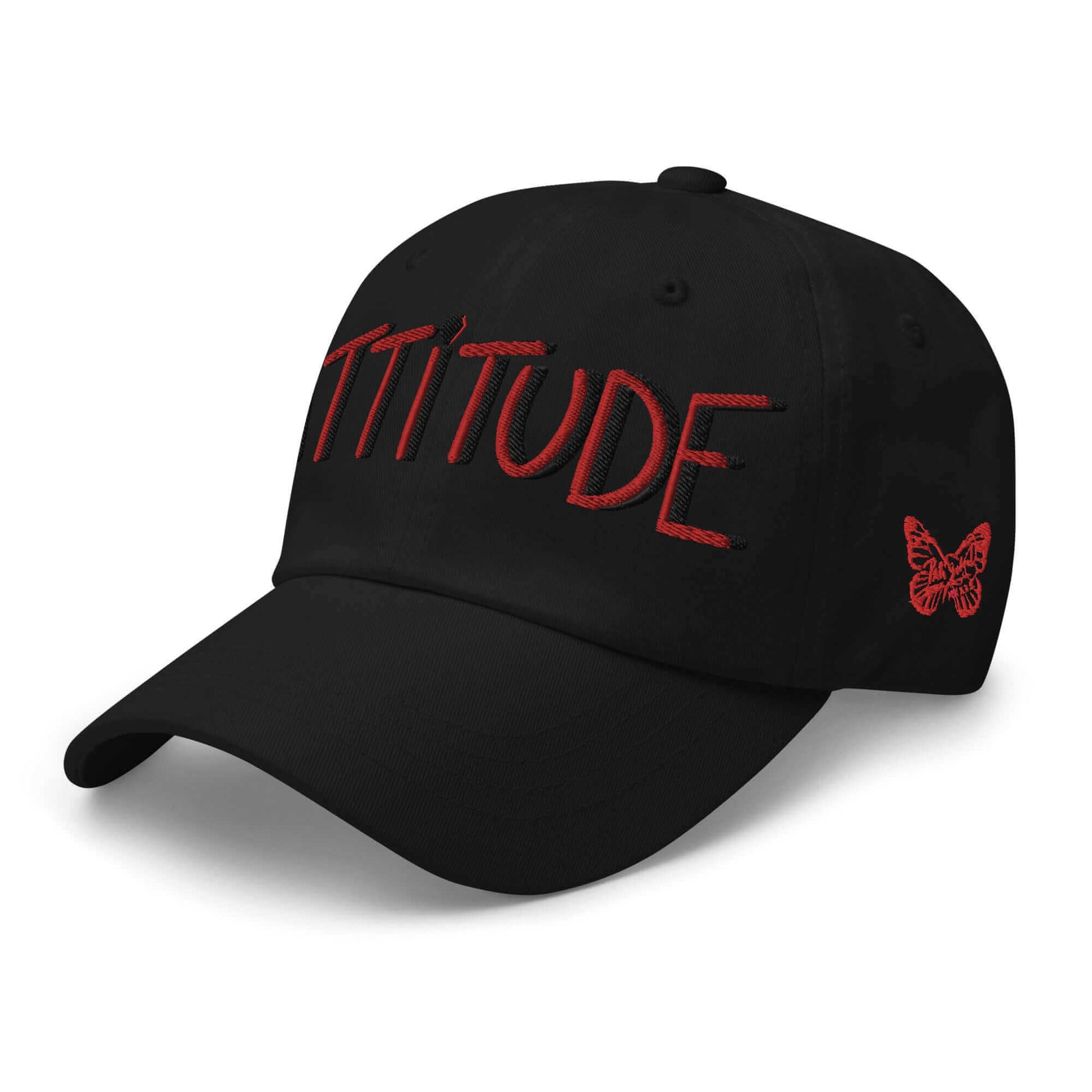 PapiJohn® The Attitude Red Rinnascimiento Cap structured side profile focus rendering the clean curvature of the high-end crown architecture and pristine brim edge alignment | Streetwear d'Auteur