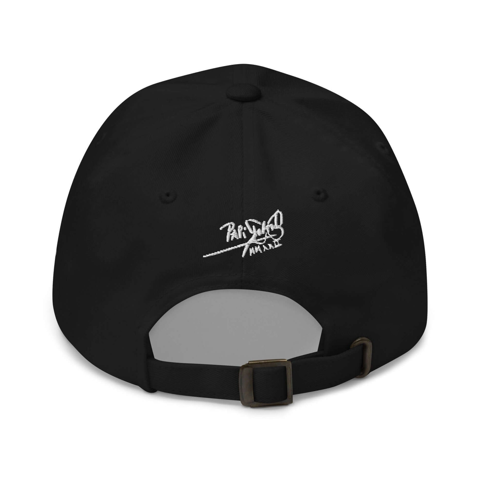 PapiJohn® The Classic Signature Baseball Crown back perspective tracing the clean panel alignments and premium adjustable strap component for customized structural fit | Artist-Led Streetwear