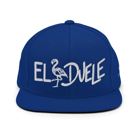 PapiJohn® The Flamenco 3D Signature Snapback in vibrant royal blue front view displaying the striking volumetric 3D stitch script layered with profound subcultural character | Sala 1 Wearable Art Fashion