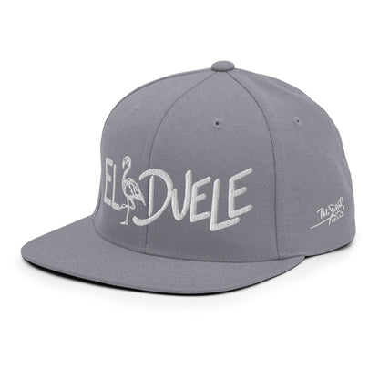 PapiJohn® The Flamenco 3D Signature Snapback in metallic silver left profile displaying the streamlined high-profile crown height and flat bill curvature lines | Streetwear d'Auteur