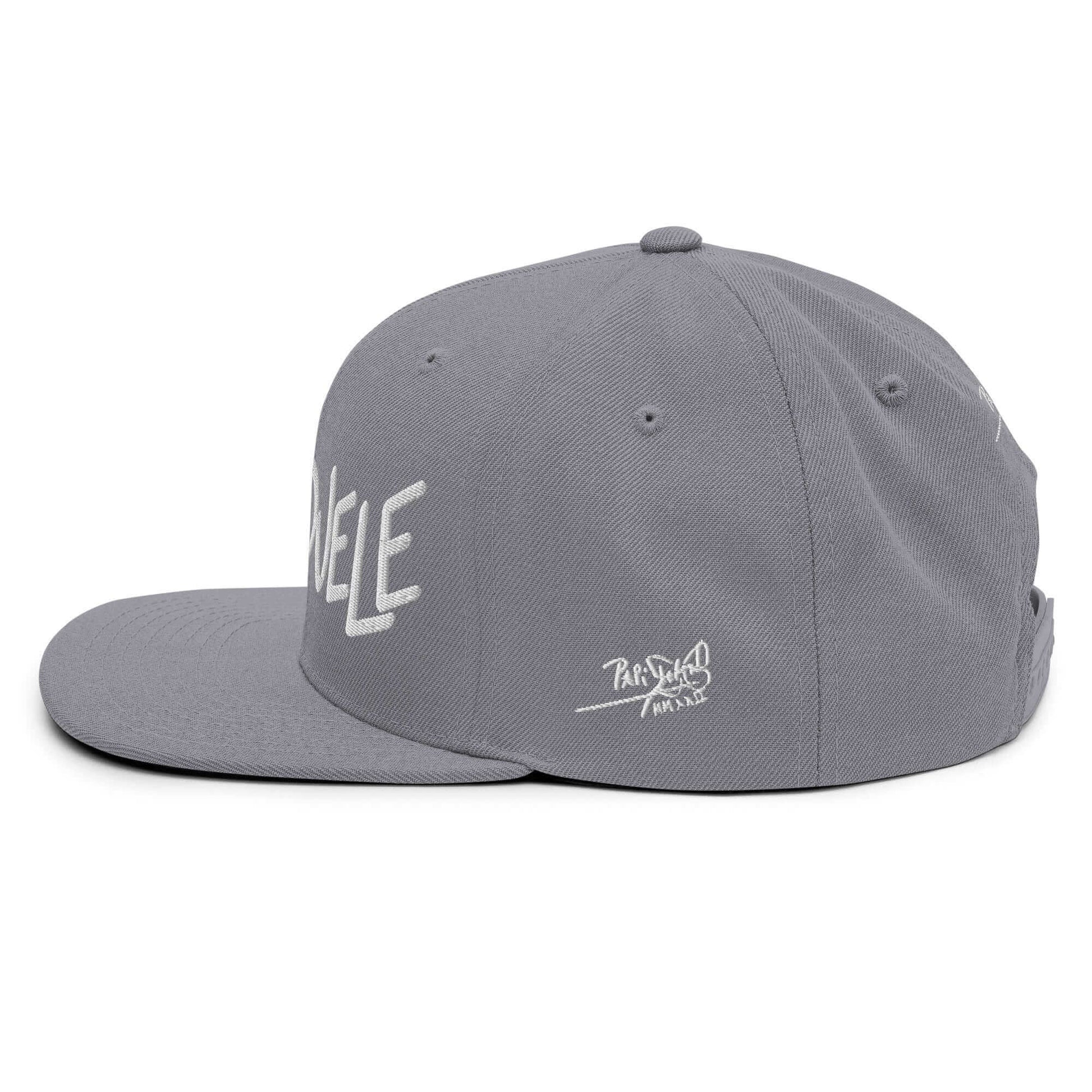 PapiJohn® The Flamenco 3D Signature Snapback in metallic silver close-up side layout showcasing the pristine technical textile construction and artistry lines by $arah Free 💎 | High-Tier Archive