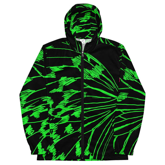 Front view of the SALA 3 | Attitude Alas Boli Verde Rinascimento Canvas by PapiJohn®. Featuring full-length analog green ballpoint pen sketch artwork with vibrant neon fuchsia signature accents on premium black technical canvas by $arah Free 💎. High-end luxury streetwear de autor curated in Cadifornia.