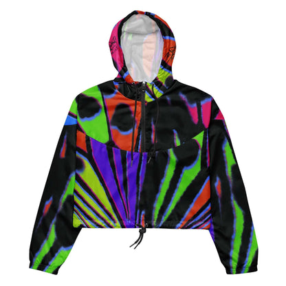 Front view of the SALA 3 | Attitude Alas Retro Crop Rinascimento Canvas by PapiJohn®. Featuring old-school analog graffiti monarch butterfly artwork on a structured crop canvas silhouette by $arah Free 💎. High-end retro luxury streetwear curated in Cadifornia.