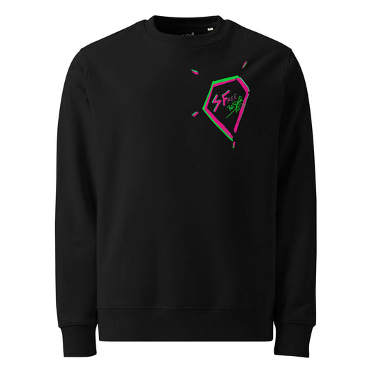Front view of the SALA 5 | The Eco Pink Legend special canvas edition by PapiJohn®. Featuring the signature embroidered diamond icon on organic cotton canvas by $arah Free 💎. High-end streetwear and luxury streetwear de autor ideado en Cadifornia.