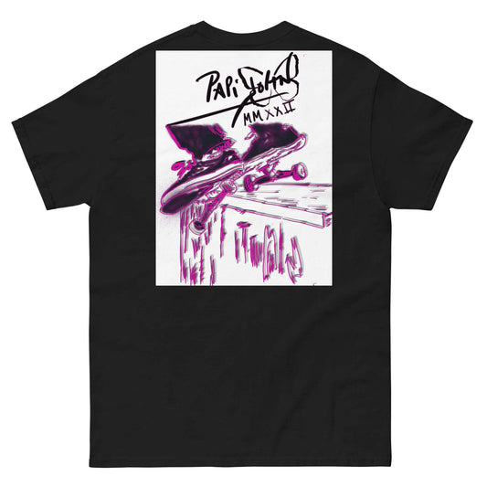 PapiJohn® 🏛️ Sala 5 | The Grind | Skate Lifestyle Canvas — Back view showing the premium heavyweight silhouette and architectural drape of the Black Canvas by $arah Free 💎. A gallery-level archive piece merging raw urban subculture with honest luxury streetwear curated in Cadifornia.
