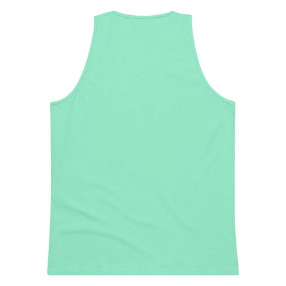 Back view of the minimalist mint green tank top SALA 5 | The Skate Signature | Tank Canvas by PapiJohn®. Clean drape aesthetic, artist-driven streetwear by $arah Free 💎.
