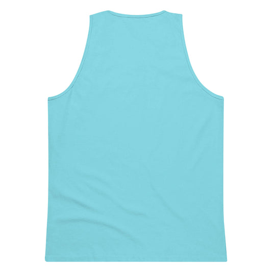 Back view of the minimalist pacific blue tank top SALA 5 | The Skate Signature | Tank Canvas by PapiJohn®. Coastal aesthetic with clean drape, rebel luxury by $arah Free 💎 ideado en Cadifornia.