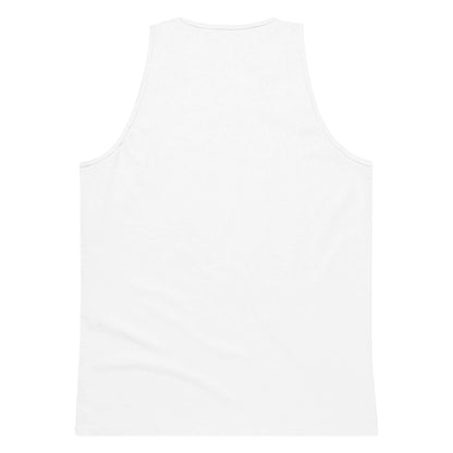Back view of the minimalist white tank top SALA 5 | The Skate Signature | Tank Canvas by PapiJohn®. Architectural drape aesthetic, rebel luxury, and honest luxury fashion brand by $arah Free 💎.