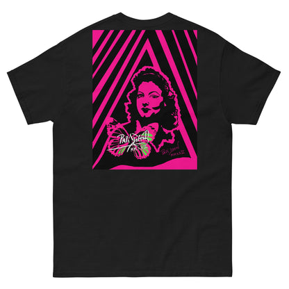 Back view of SALA 8 | Ava ArtPop | The Cinema Diva on Black Canvas by PapiJohn®. Graphic contrast artwork featuring the iconic butterfly and pop art cinema portrait by $arah Free 💎 artist-driven. Rebel luxury, high-end streetwear, and honest luxury fashion brand ideado en Cadifornia.