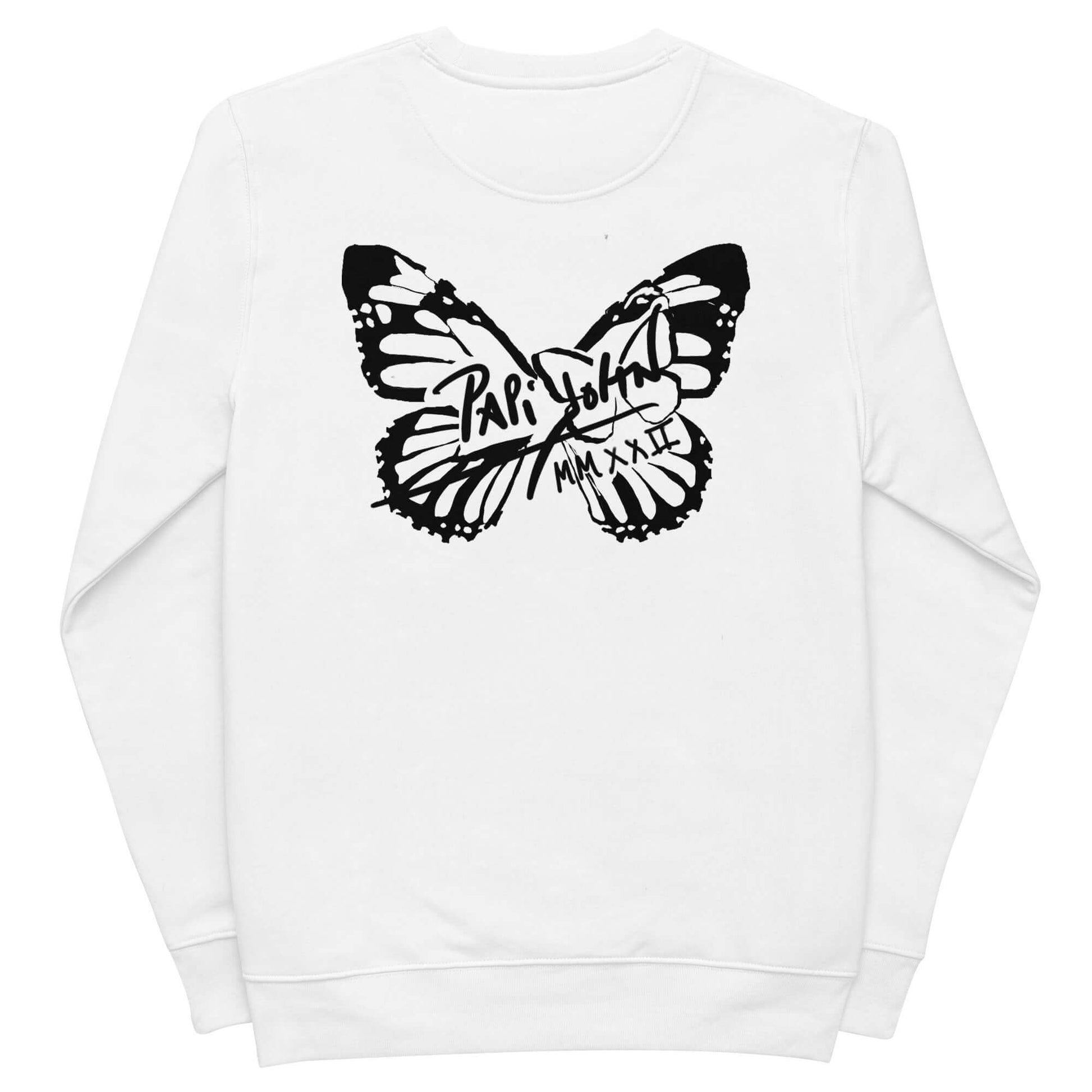 Sudadera Firma Mariposa papijohn Eco blanca