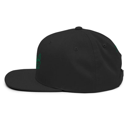 Gorra snapback Clásica negro Firma en verde papijohn