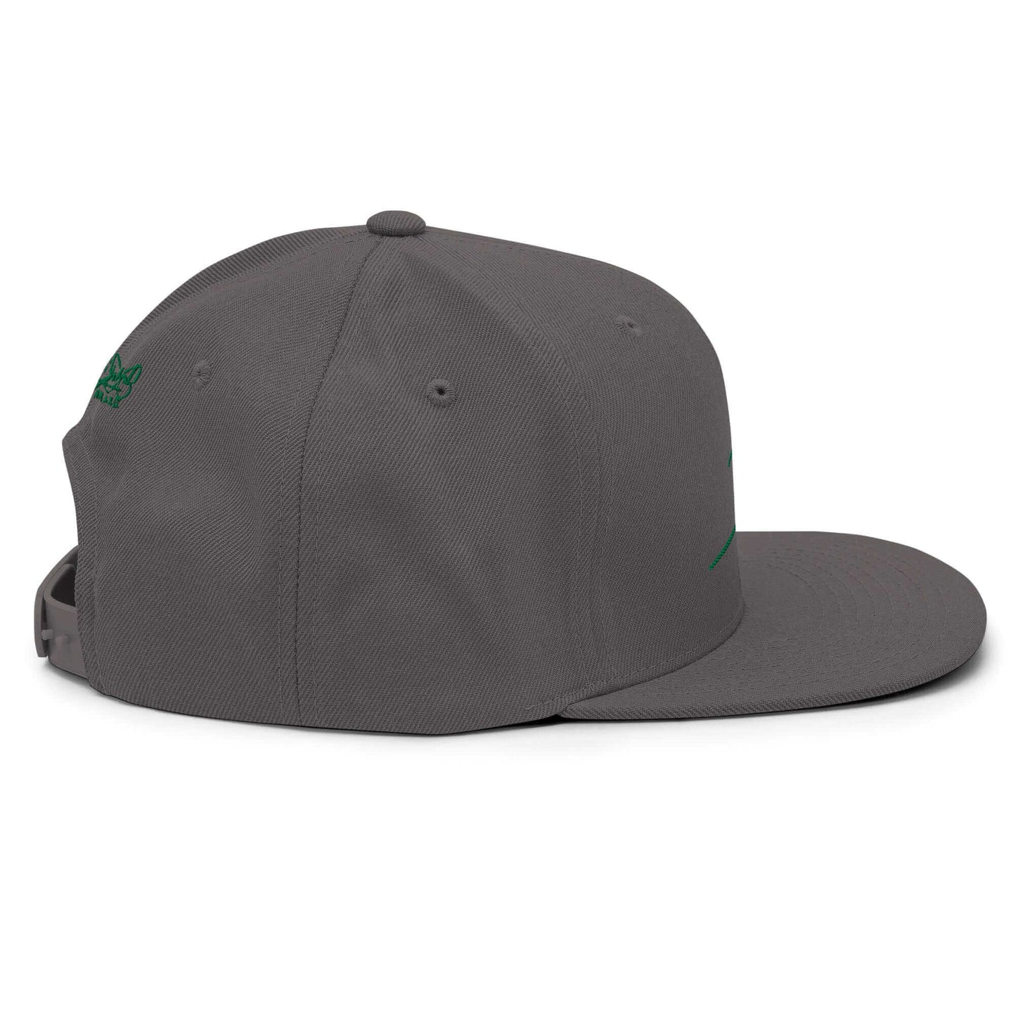 Gorra snapback Clásica gris oscuro Firma en verde papijohn