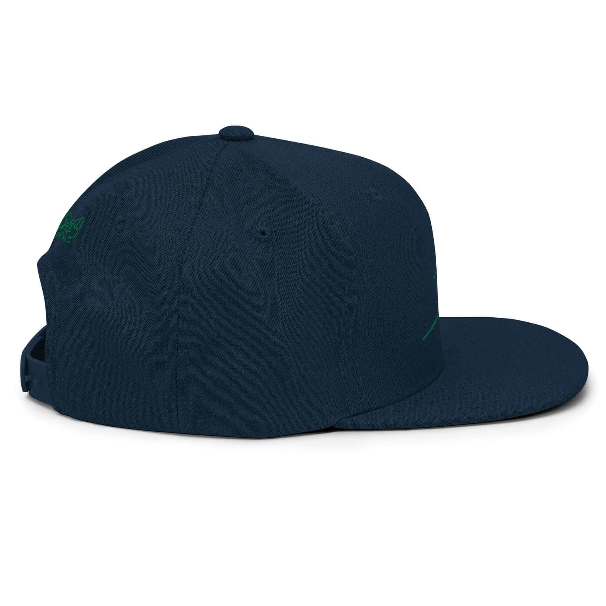 Gorra papijohn snapback Clásica marino oscuro Firma en verde 