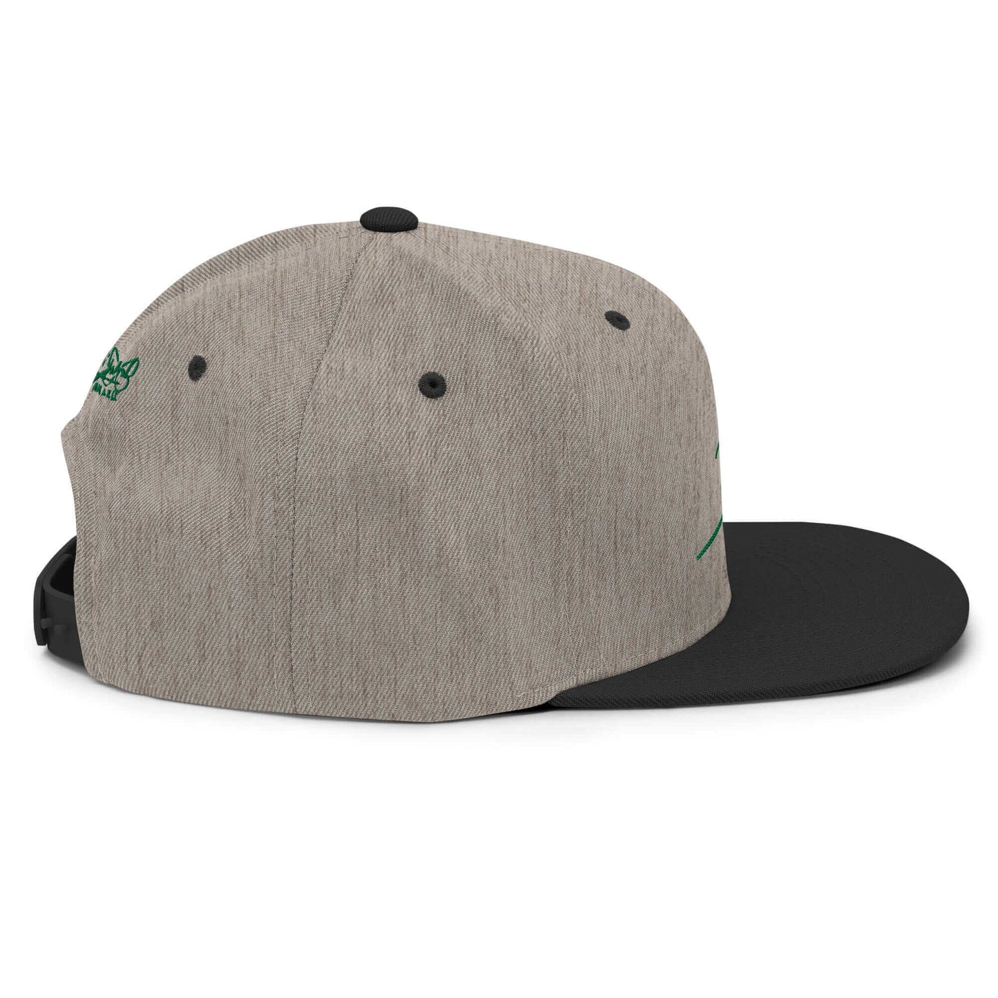 Gorra papijohn snapback Clásica jaspeado negro Firma en verde 