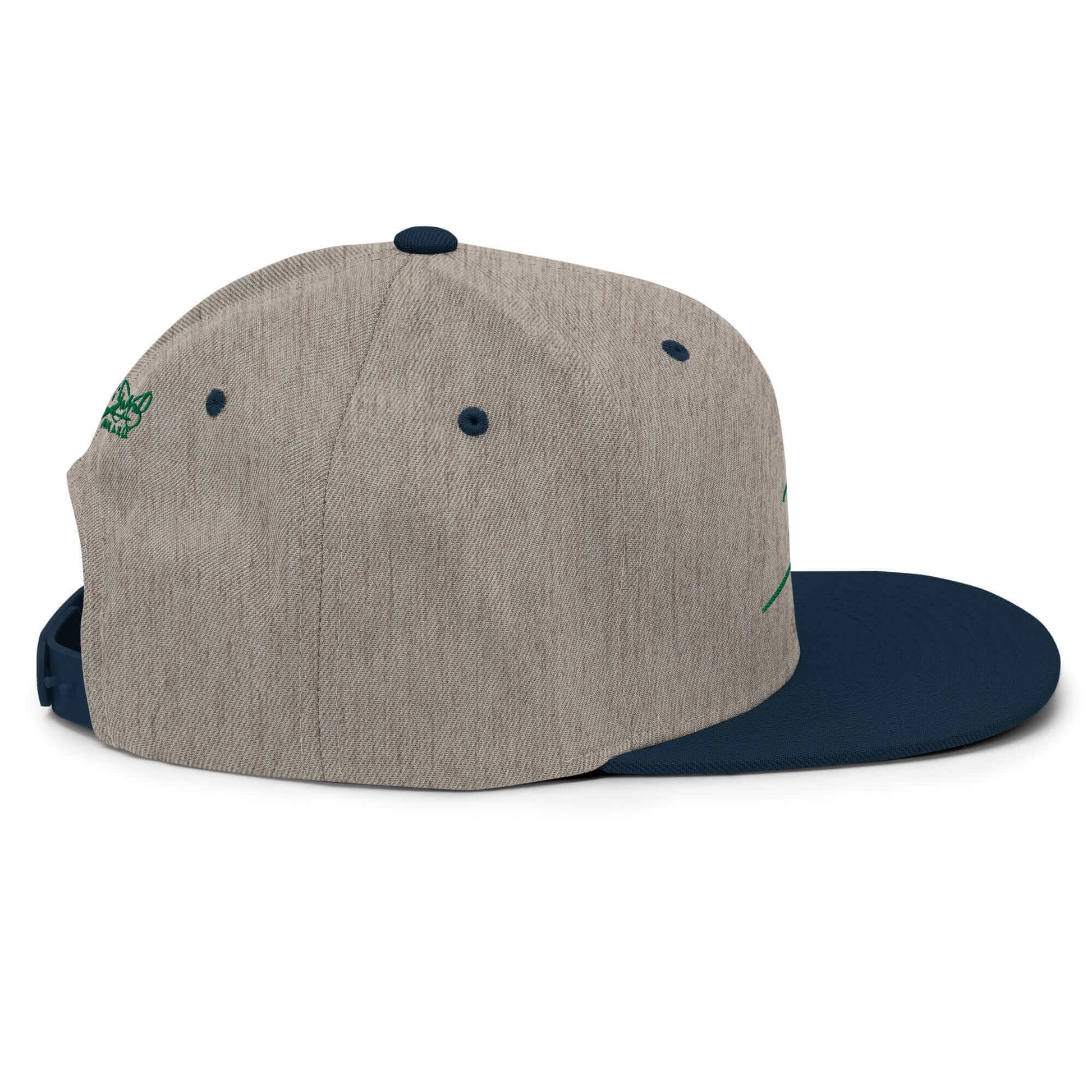 Gorra snapback Clásica jaspeado negro Firma en verde papijohn