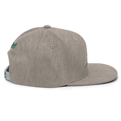 Gorra snapback Clásica gris jaspeado Firma en verde papijohn