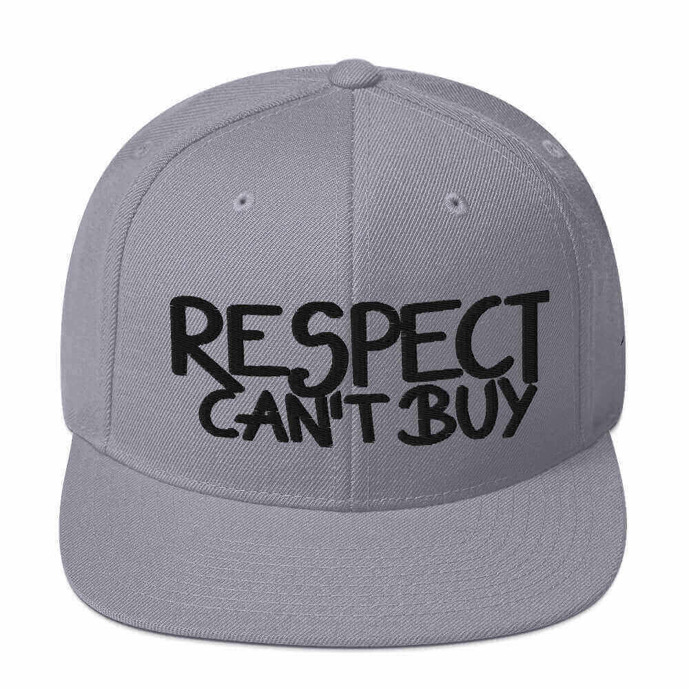 gorra papijohn snapback respect firma bordado negro gris plata